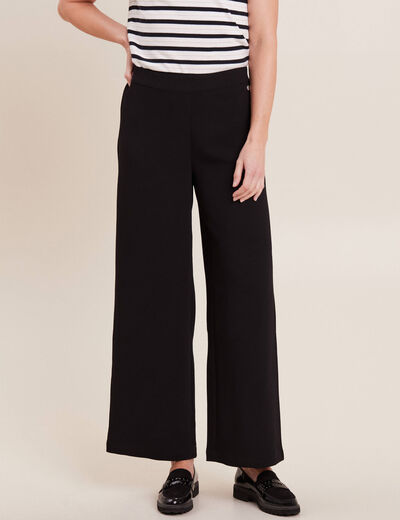 Pantalon droit fluide noir femme