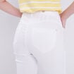 Pantacourt droit taille haute blanc femme