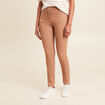 Pantalon léger taille haute long marron femme