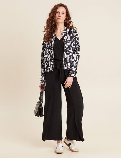 Blouson zippé 2 poches noir femme