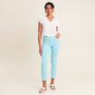 Pantalon léger taille standard 7/8ème bleu femme
