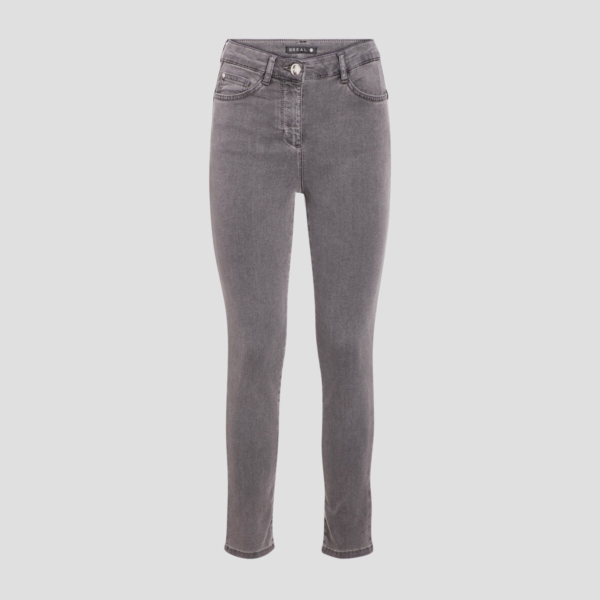 Jeans léger taille standard 7/8ème denim gris femme