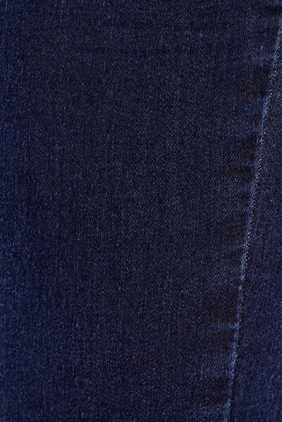 Jeans ajusté taille haute denim brut femme
