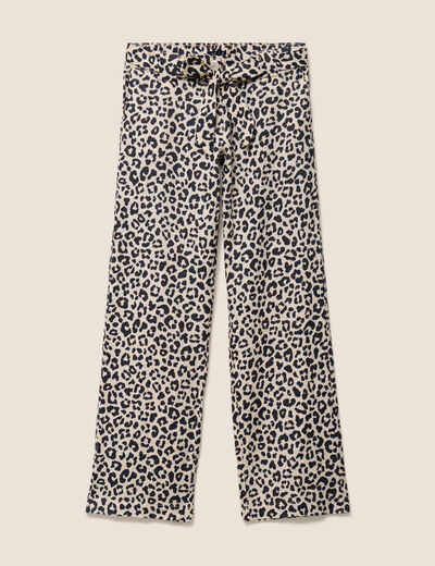 Pantalon large taille standard sable femme