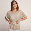 T-shirt manches courtes beige femme