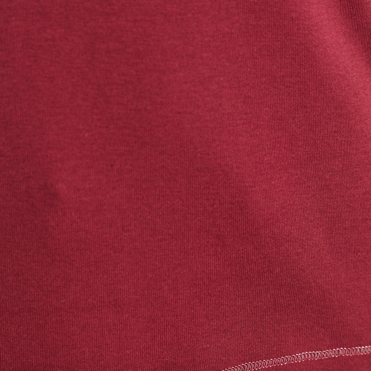 T-shirt ajust&eacute; col rond manches coudes bordeaux femme