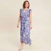 Robe longue portefeuille bleu femme