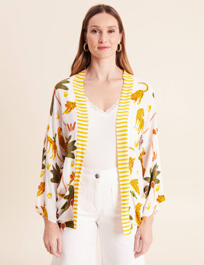 Kimono avec poches multicolore femme