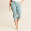 Pantacourt droit taille standard bleu canard femme