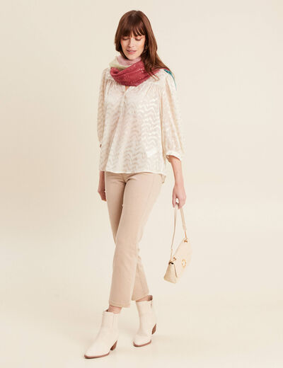 Jean droit 7/8ème denim beige femme