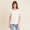 T-shirt manches courtes ecru femme