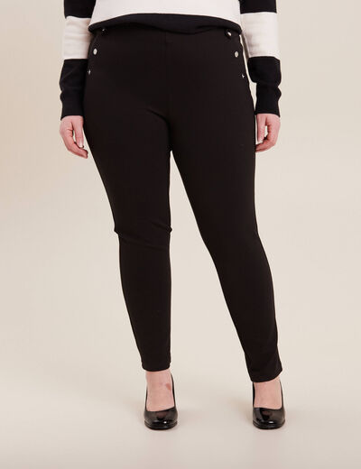 Pantalon tregging taille basculée noir femme
