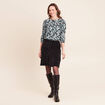 Jupe en velours longueur genoux noir femme