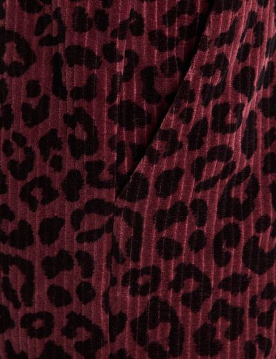 Pantalon large velours marron foncé femme