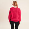 Pull droit col rond manches longues rose femme