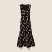 Robe longue &eacute;vas&eacute;e col v sans manches noir femme
