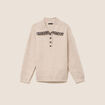 Pull droit manches longues beige femme