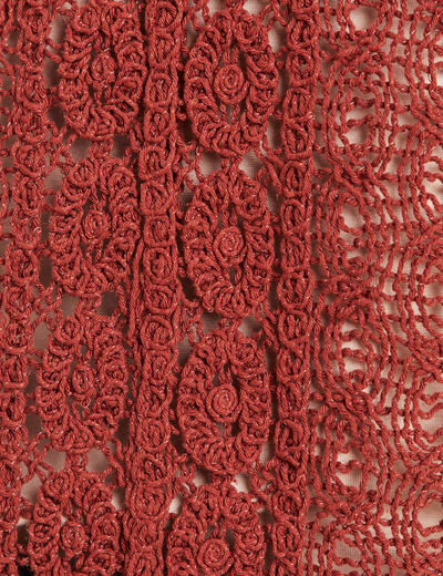 Débardeur macramé marron foncé femme
