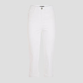 pantacourt droit taille haute blanc femme Pantacourt droit taille haute blanc femme
