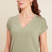 T-shirt manches courtes vert kaki femme