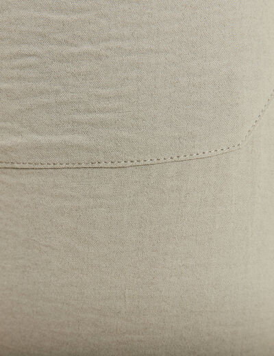 Pantalon flou ceinturé vert clair femme