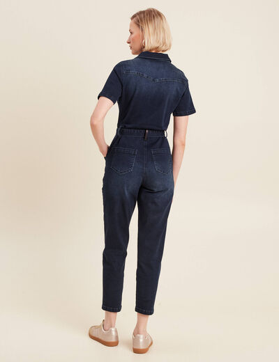 Combinaison pantalon en jean denim brut femme