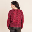 Pull col rond bordeaux femme