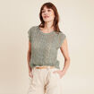 D&eacute;bardeur macram&eacute; vert clair femme