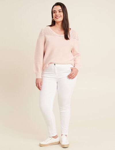 Pull confectionné en France vieux rose femme