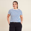 T-shirt manches courtes bleu femme