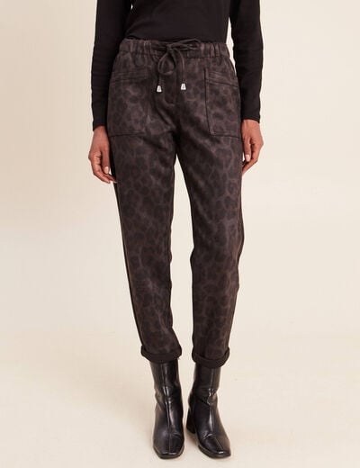 Pantalon coupe mom 7/8&egrave;me vert kaki femme