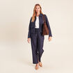 Veste courte droite en jean doubl&eacute;e denim brut femme