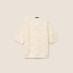 Pull col rond ecru femme