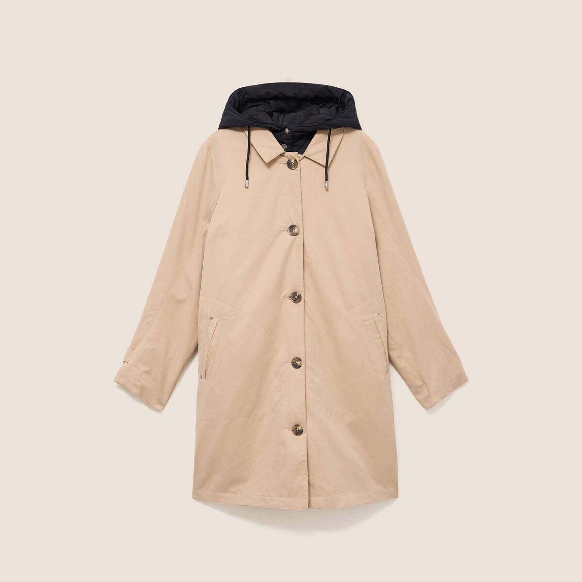 Trench doubl&eacute; satin&eacute; beige femme