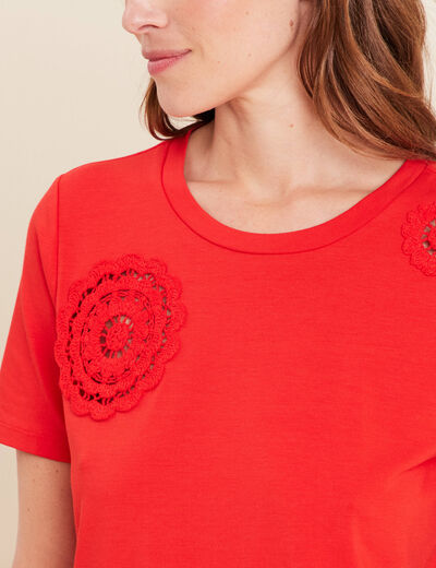 T-shirt manches courtes rouge femme