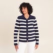 Gilet r&eacute;versible en maille bleu femme