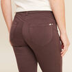 Pantacourt droit taille standard marron femme