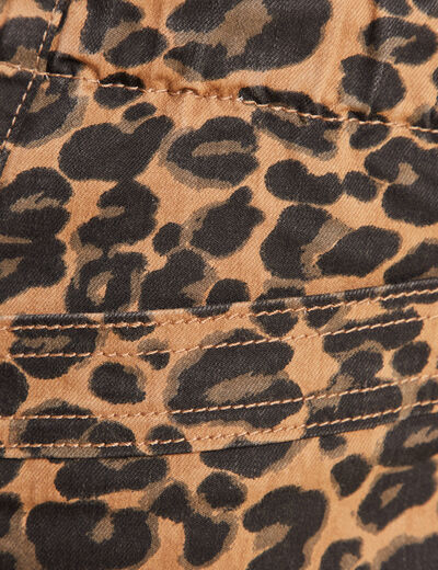 Pantalon paperbag 7/8ème marron femme