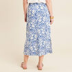 Jupe midi droite bleu femme