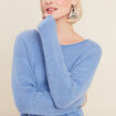 Pull manches longues bleu ciel femme