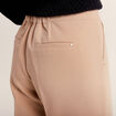 Pantalon large fluide à pinces sable femme