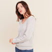 Pull manches longues gris clair femme