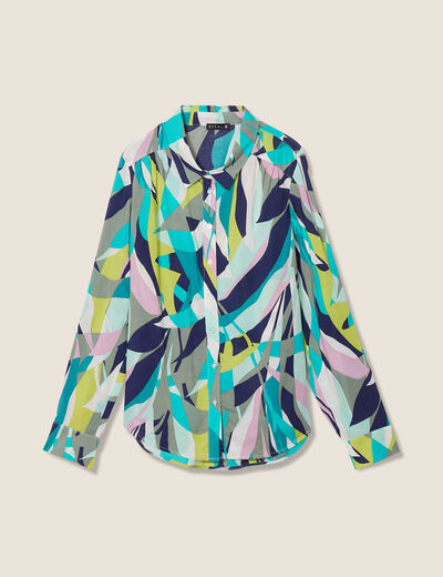 Chemise manches longues vert femme