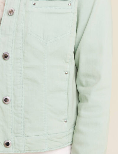 Blouson ajusté boutonné vert clair femme