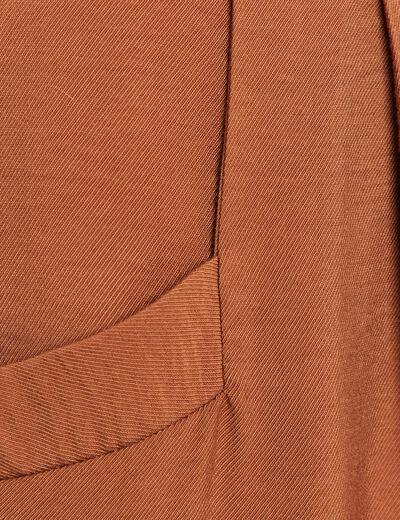 Pantalon large avec ceinture amovible marron femme