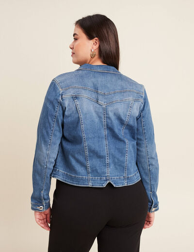 Blouson en jean denim double stone femme