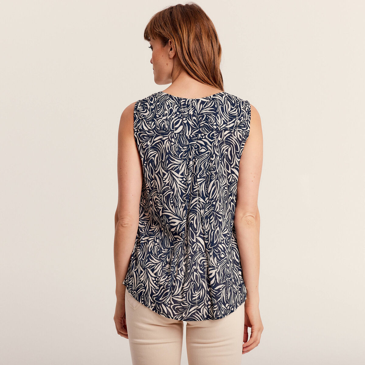 Blouse sans manches bleu femme