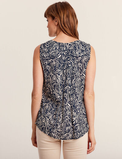 Blouse sans manches bleu femme