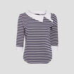 T-shirt manches 3/4 bleu marine femme