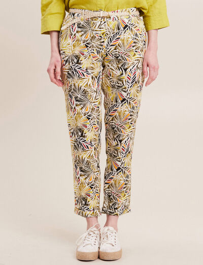 Pantalon à ceinture vert femme
